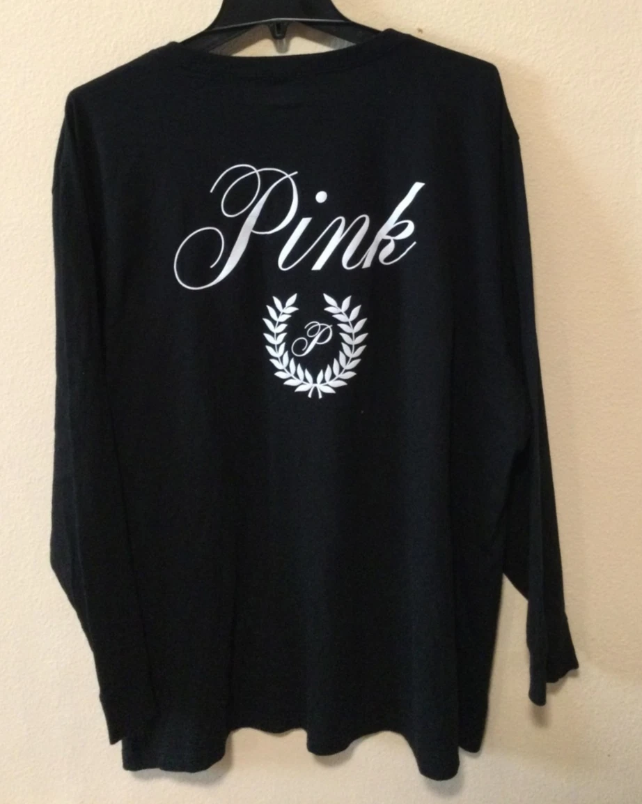 T-shirt Victoria's Secret PINK – Miami Hurricanes – Strass – Manches Longues – NEUF
