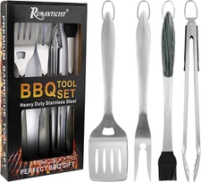 4-Piece Professional Grill Tool Set - Ideal Gift for BBQ Enthusiasts