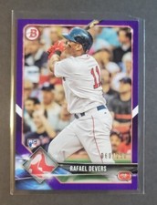 Rafael Devers 2018 Bowman Purple #60/250 RC Boston Redsox Rookie Card. rookie card picture