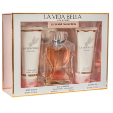 La Vida Bella Exclusive Perfume Gift Set for Women 3 Piece 3.4 oz Eau De Parfum