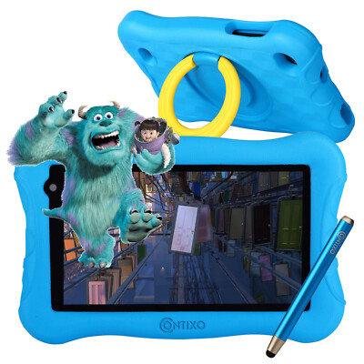 Contixo V10+ 7'' Inch Kids Learning Education Tablet Wi-Fi Apps Ages 3-7 Blue