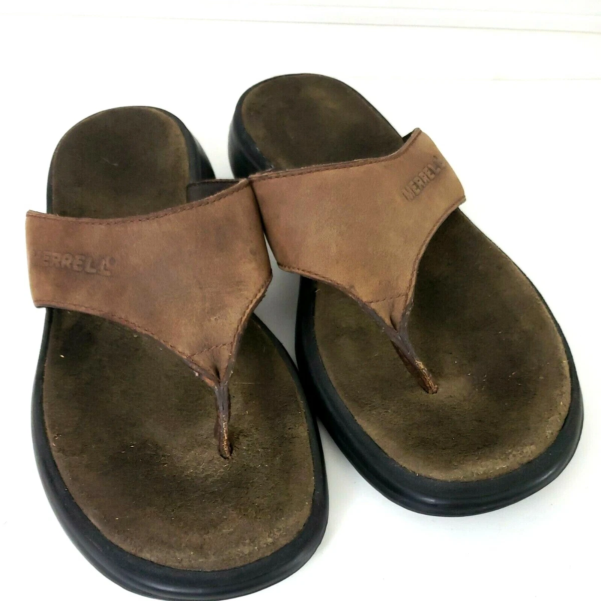 Merrell leather flip flops sale