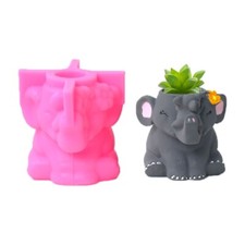 Elephant Shaped Vases Resin Molds for Flowerpots Plant Vase Pen Holder