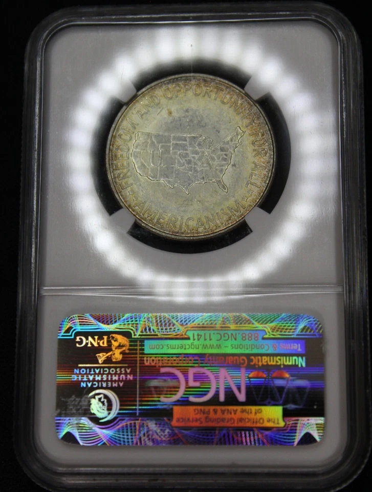 1951 Washington Carver Silver Half Dollar NGC Graded MS63 Color Toned Coin Toner - Image 4 of 4