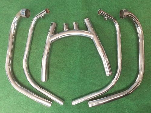 TRIUMPH 1959-62 PRE UNIT TR6C 650 HIGH LEVEL EXHAUST PIPES 70-4177/8 UK TRIUMPH 1959-62 PRE UNIT TR6C 650 HIGH LEVEL EXHAUST PIPES 70-4177/8 UK