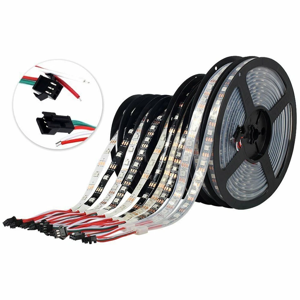 WS2812B LED Strip 5050 RGB 30/60/144LEDs/M ws2812 IC Individual Addressable DC5V - Image 3 of 4