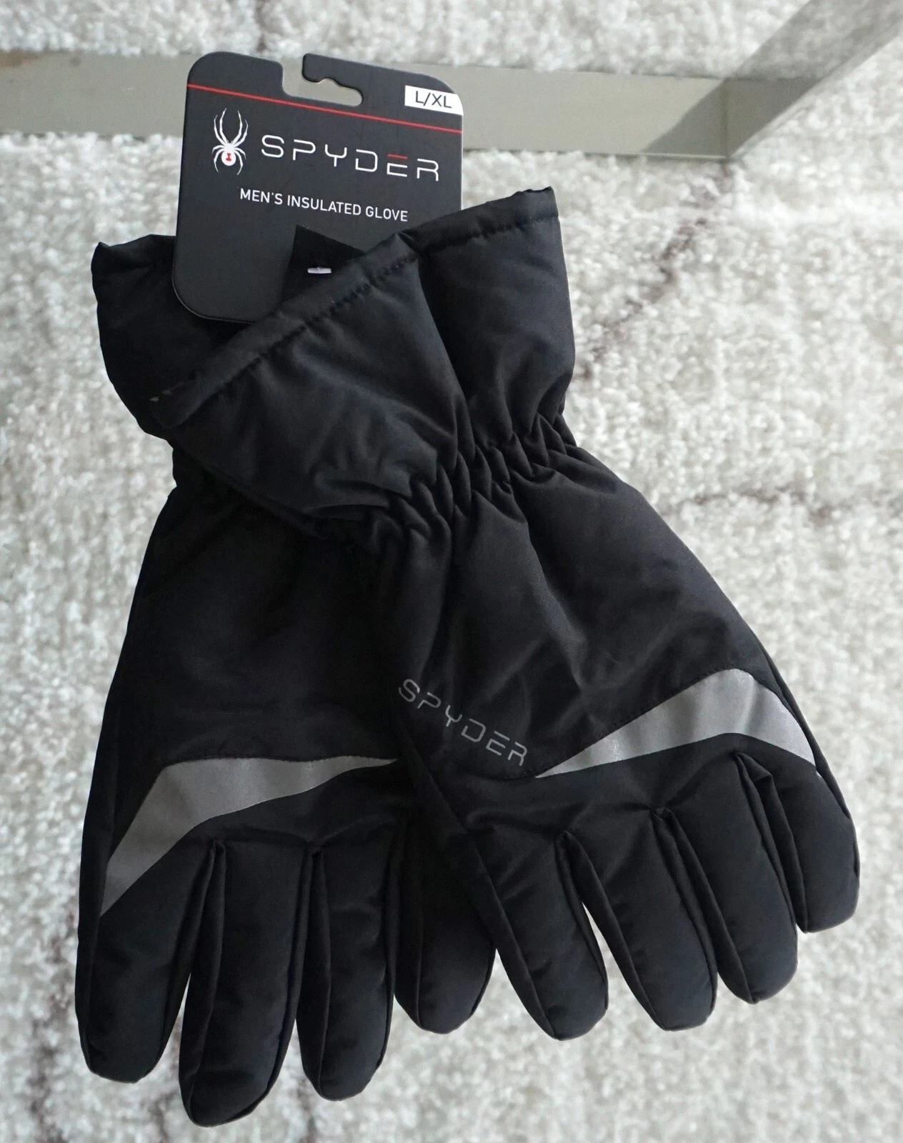SPYDER Insulated L/XL Mens Ski Gloves Size Large / Extra Large, Black