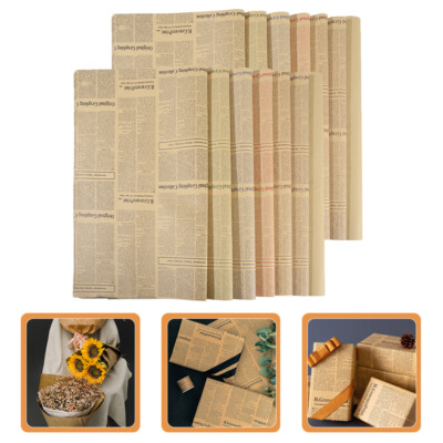 20 Sheets English Newspaper Package for Flower remise Bouquet Wrapping Bride