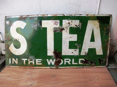 Vintage Lipton Tea Zeichen Brett Porzellan Emaille Werbe Ladenauslage Rare '' 3