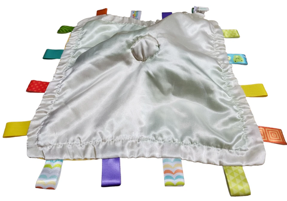 Taggies Mary Meyer Lovey Manta de Seguridad Felpa Satén Cordero Oveja Verde Amarillo Foto 2 de 2