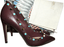 36 Valentino Burgundy Rolling Shoe Rockstud 5 Leather pekte Pump q1Rzx1