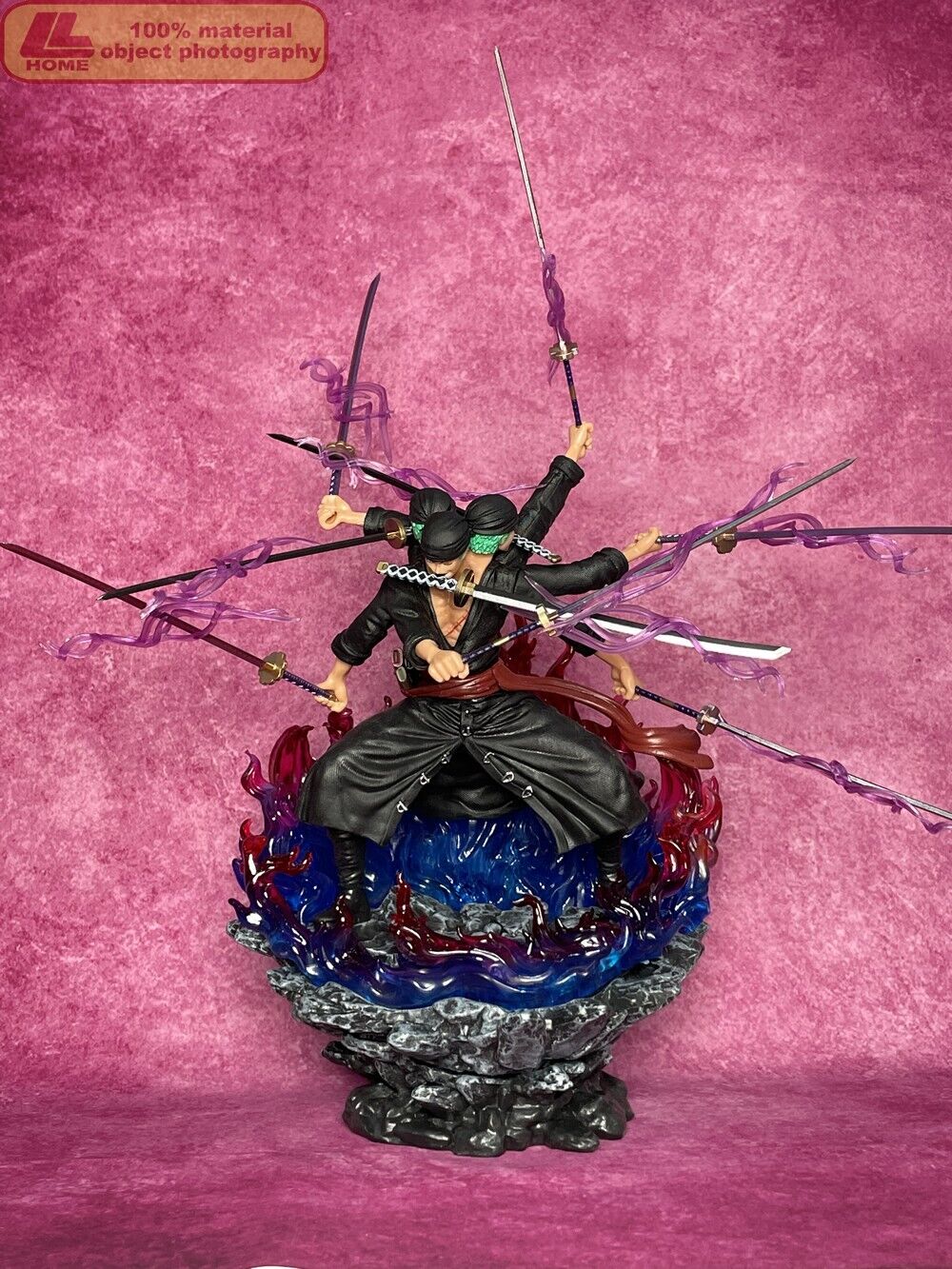 One Piece Roronoa Zoro Figure Enma Haki Ashura Zoro Figurine 9 Swords 3  Heads