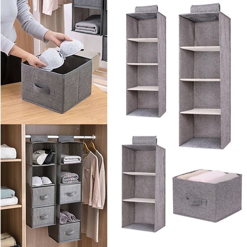 3-5 SectionWardrobe Hanging Clothes Storage Organiser Holder Closet Drawer Shelf - Picture 2 of 12