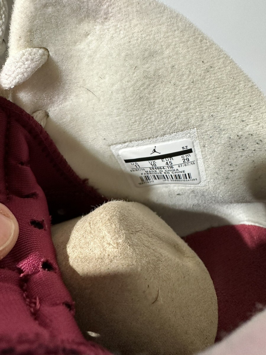 Nike Air Jordan 6 VI Maroon Nike Air White Mens Size 11 384664-116