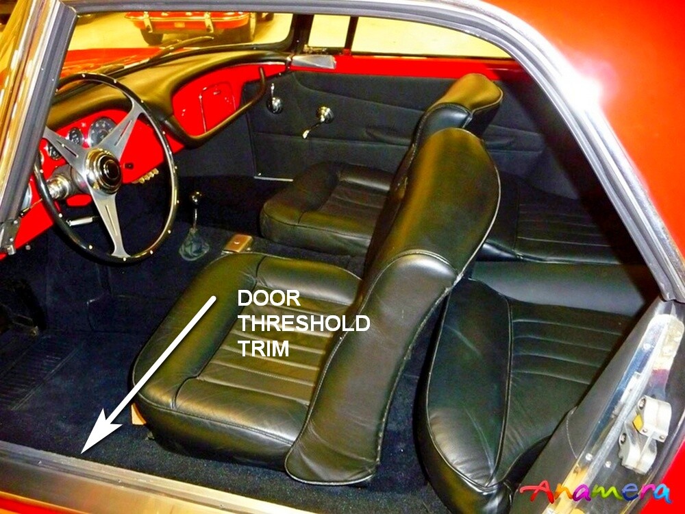 Maserati 3500GT door threshold or trunk(boot) original ribbed aluminum trim