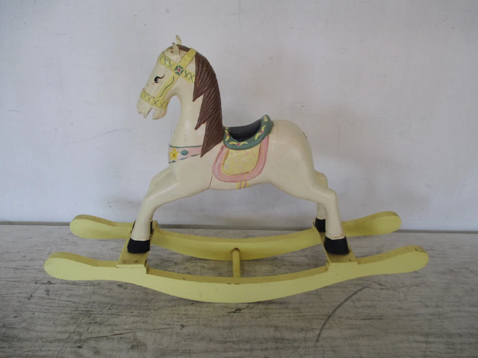 Caballo mecedor de madera vintage del artista Lee Middleton 20" x 14" para muñeca Foto 2 de 4