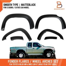 MATTEBLACK FENDER FLARE ARCH FITS 2 DOORS TOYOTA HILUX PICKUP 97-05 LN165 LN175