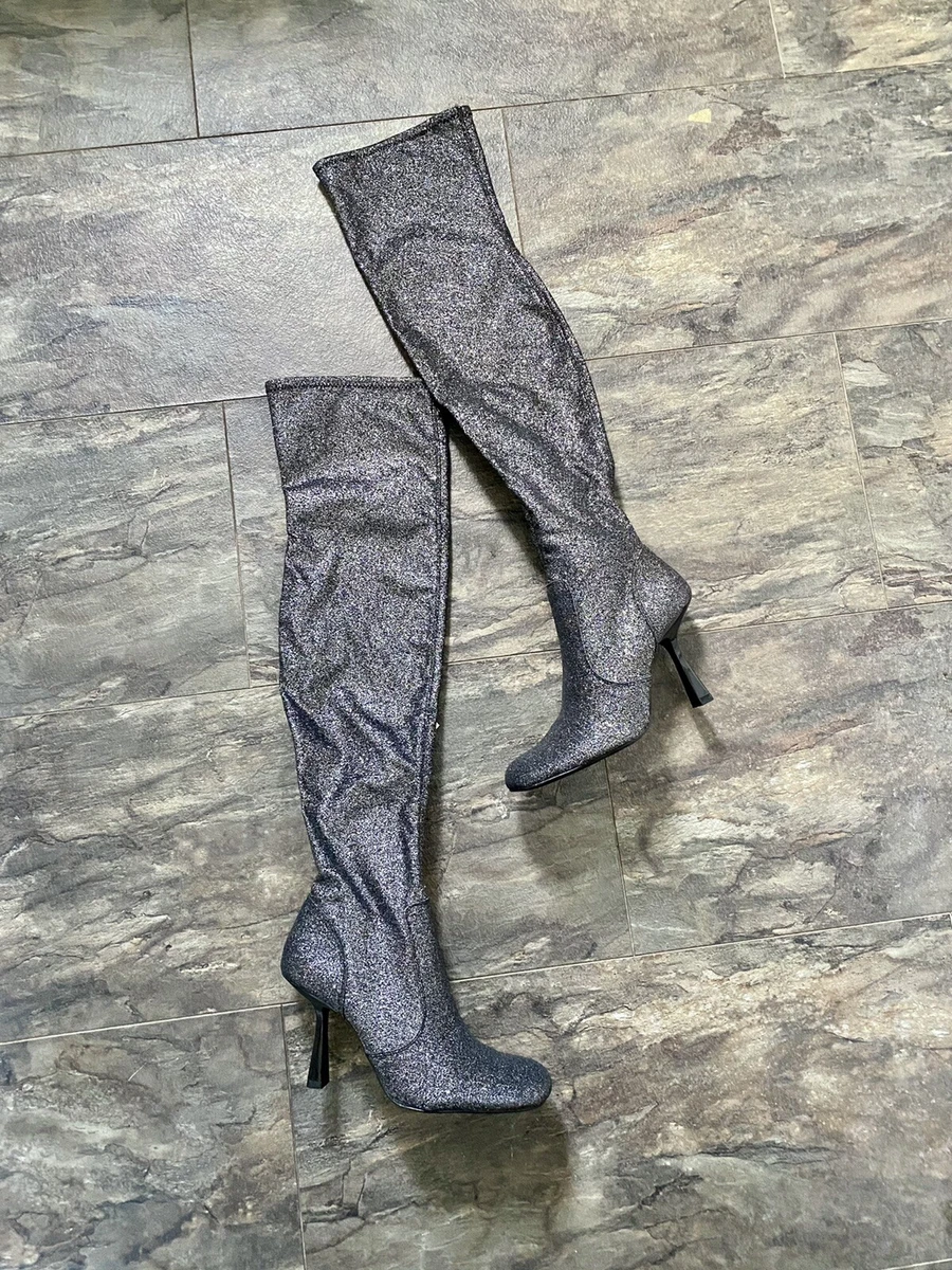 Silver boots shop zara