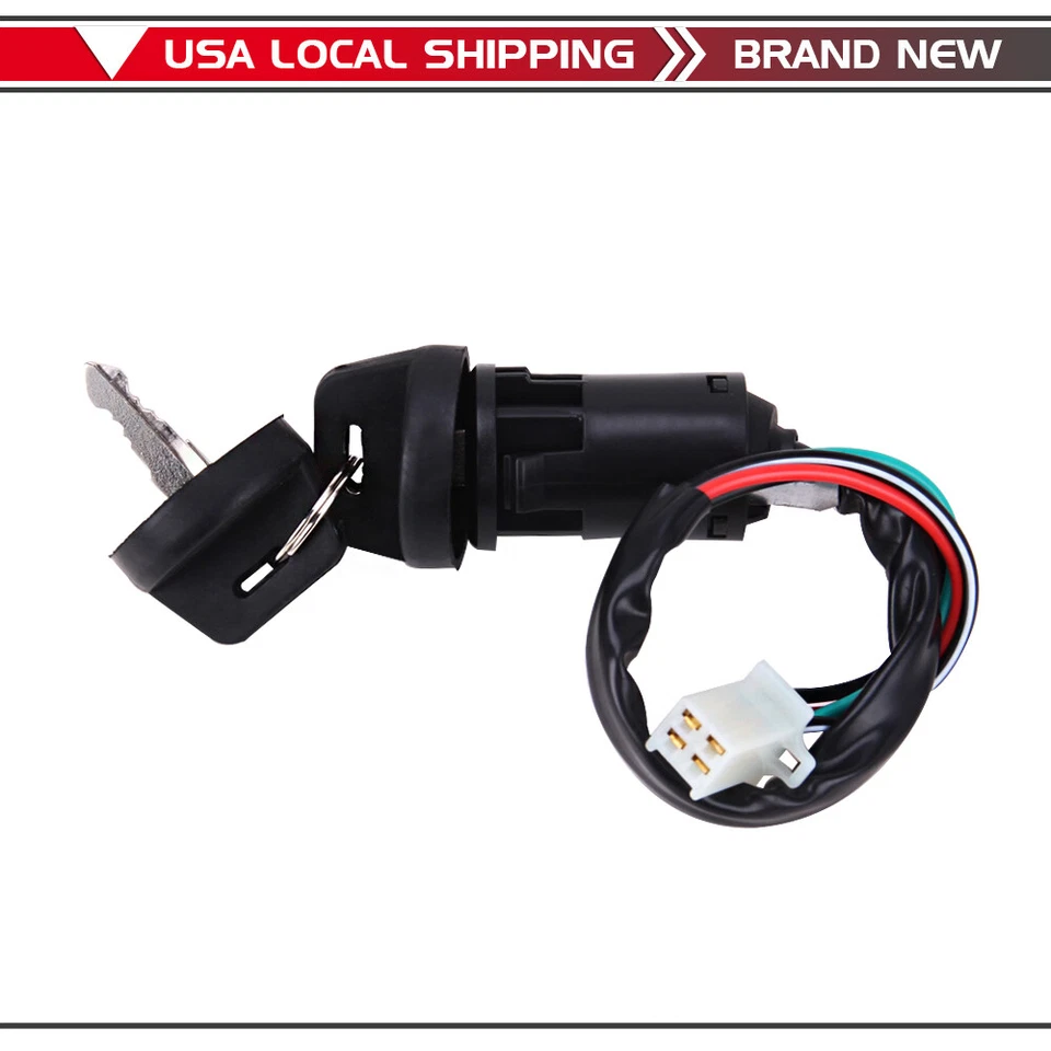 Ignition Key Switch For Taotao 50cc 70cc 90cc 110cc 125 Dirt Bike 4-wheel 4 wire Foto 3 de 4