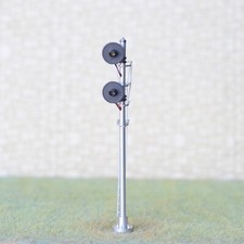 1 x HO scale model railroad 3-colors searchlight signal metal block 2 heads N12