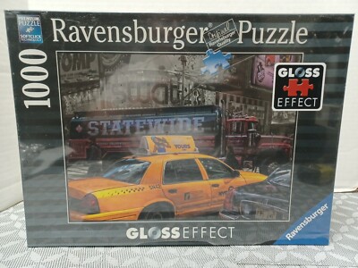 Brand new Ravensburger 1000 Puzzle NYC Taxi Gloss Effect #194438 Rare complete