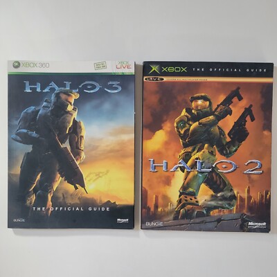 Lot of 2 Halo Official Guides Microsoft Bungie Xbox 360 Live 3