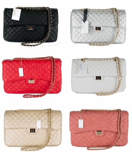 Borsa Tracolla Trapuntata Donna in Vera Pelle Made in Italy Modello Emma