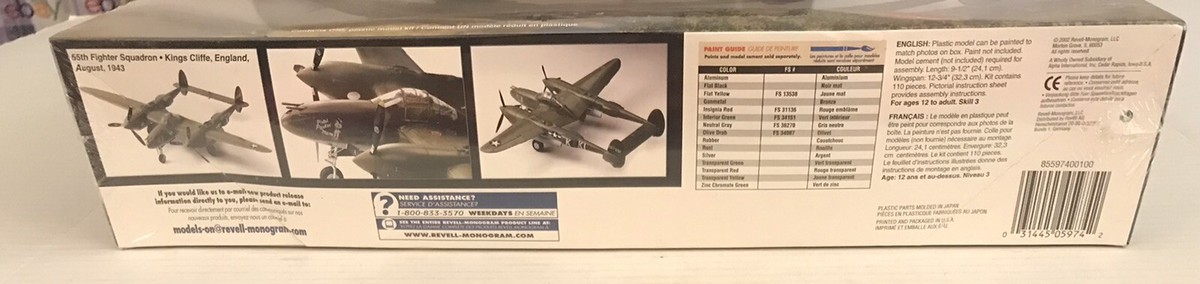 MONOGRAM PRO-MODELER 1/48 P-38 F/G/H LIGHTNING # 85-5974 for sale