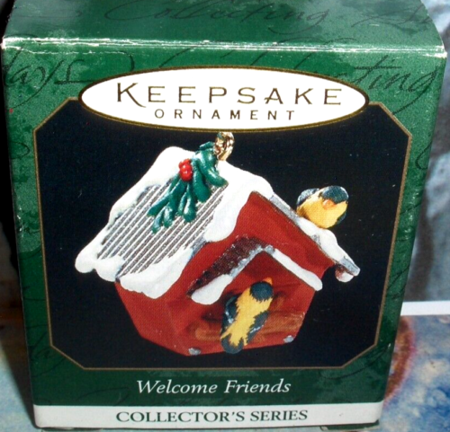 Welcome Friends'1999`Miniatur - dort leuchtend gelbe Goldfinken - Markenzeichen Ornament - Bild 1 von 6