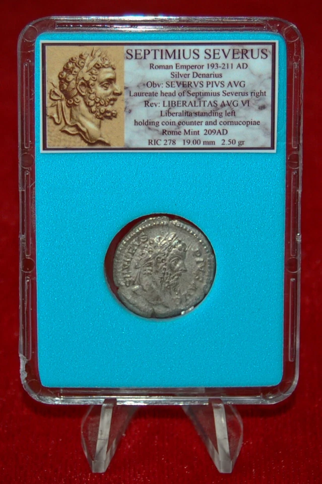 Moneda Antiguo Imperio Romano SEPTIMIO SEVERO Liberalitas Plata Denario Foto 2 de 4