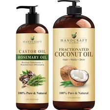 Castor Oil with Rosemary and Coconut Oils for Hair Growth, Eyelashes and Eyebrow