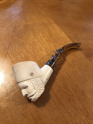vintage meerschaum estate pipe bent billiard sultan ornate stem great look