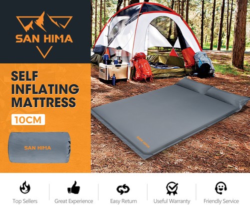San Hima Self Inflating Mattress 10cm Sleeping Mat Camping Hiking Air Bed Double - Picture 2 of 11