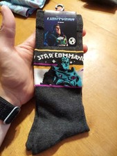 Disney Pixar Buzz Lightyear Star Command 1 Pair Crew Socks Shoe Size 6.5-12