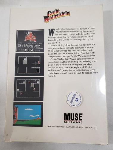 Castle Wolfenstein NEW SEALED Atari 400 800 DISK box complete Muse Software - Picture 6 of 8