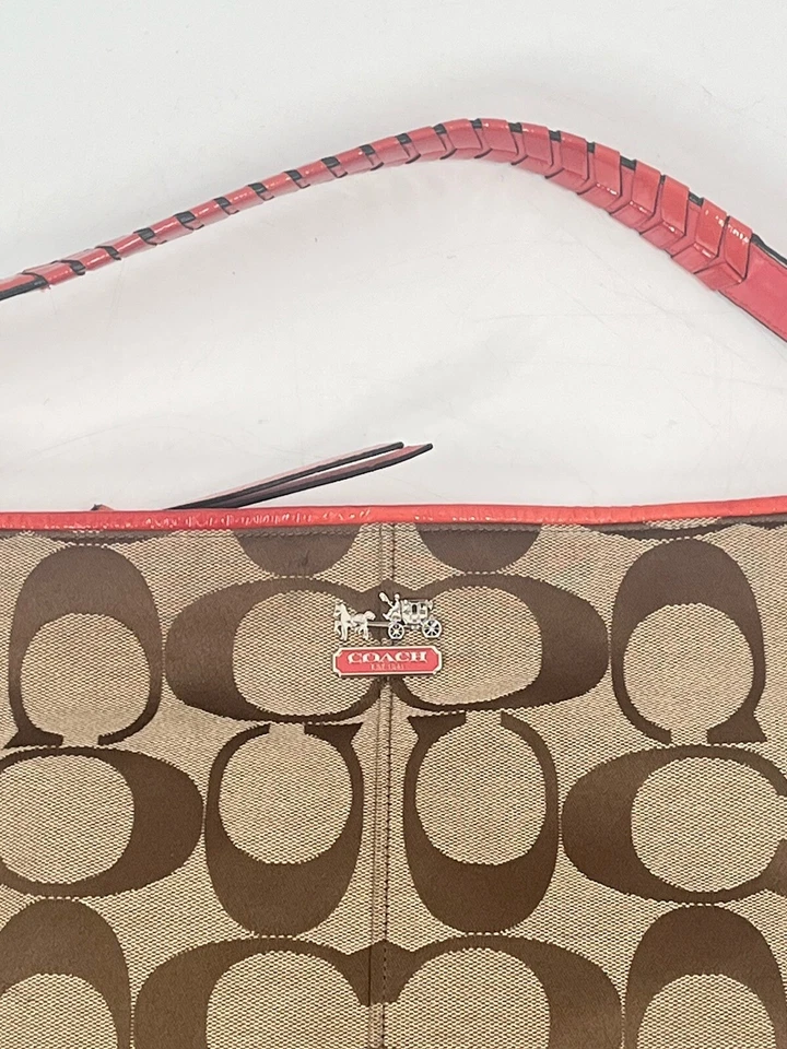 Bolso de Hombro Coach Chelsea Marrón Signature C Lona Cuero Naranja M1120-18903 Foto 4 de 4