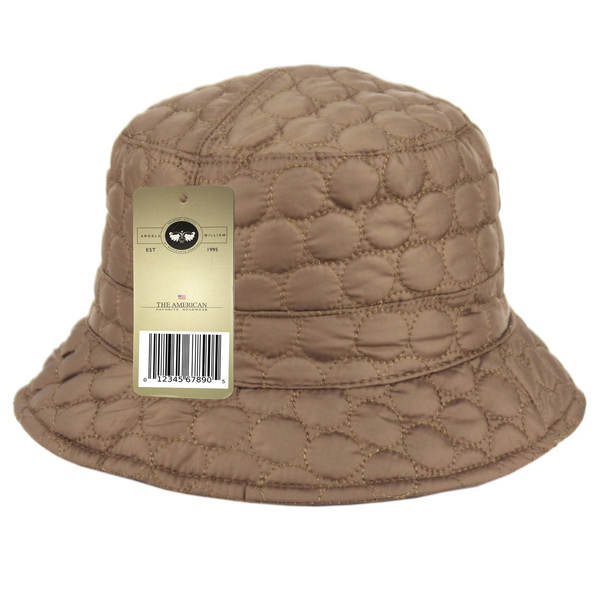 Foldable Water Repellent Quilted Rain Hat with Adjustable Drawstring Foldable Water Repellent Circle-Quilted Rain Hat w  main image 2