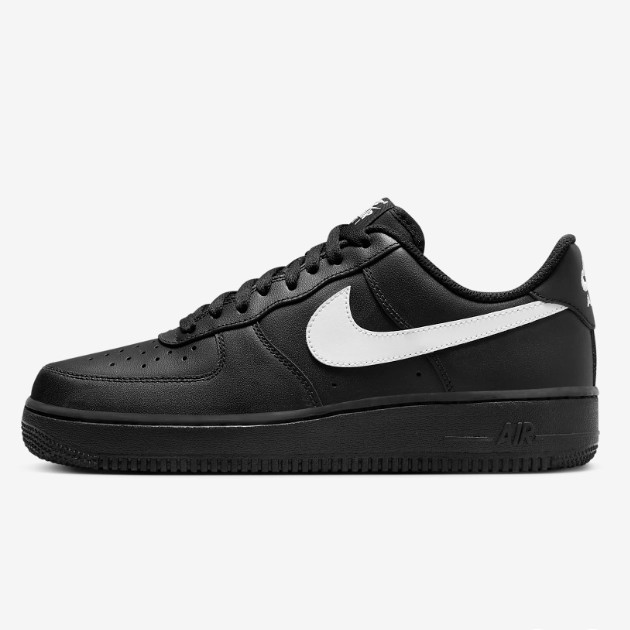 Кожаные кроссовки Nike Air Force 1 07 Черно-белые (FZ0627-010) Доставлены срочной доставкой