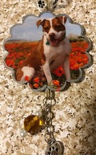 Handmade Recycled Christmas Ornament Hanger Canine Dog Breeds - PIT BULL