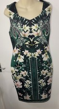 STAR by Julien MacDonald Debenhams Scuba Dress UK 14 - Green Botanical Floral Bn