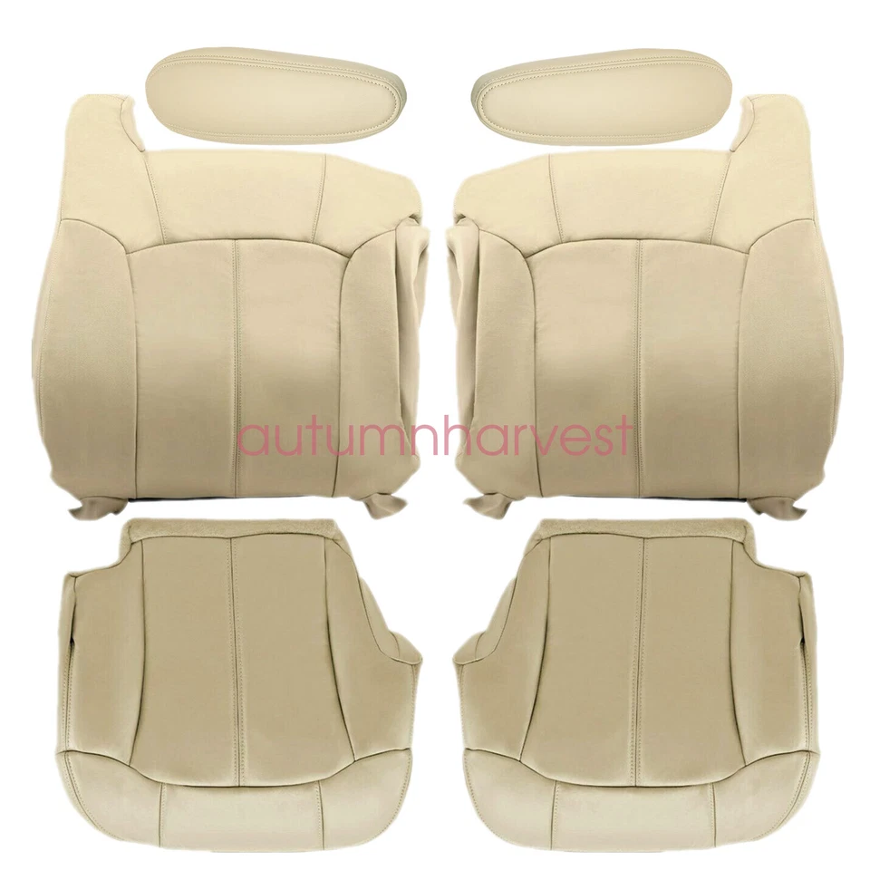 For 99-02 Chevy Tahoe Suburban Driver & Passenger Seat Cover & Armrest Cover Tan Foto 4 de 4