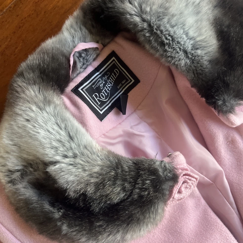 Rosetas plisadas lavanda Rothschild para niñas bolsillos talla 6X cuello de piel sintética Foto 3 de 4