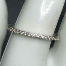 7137 Sterling Silver 925 sparkling CZ eternity band Ring Sz 9