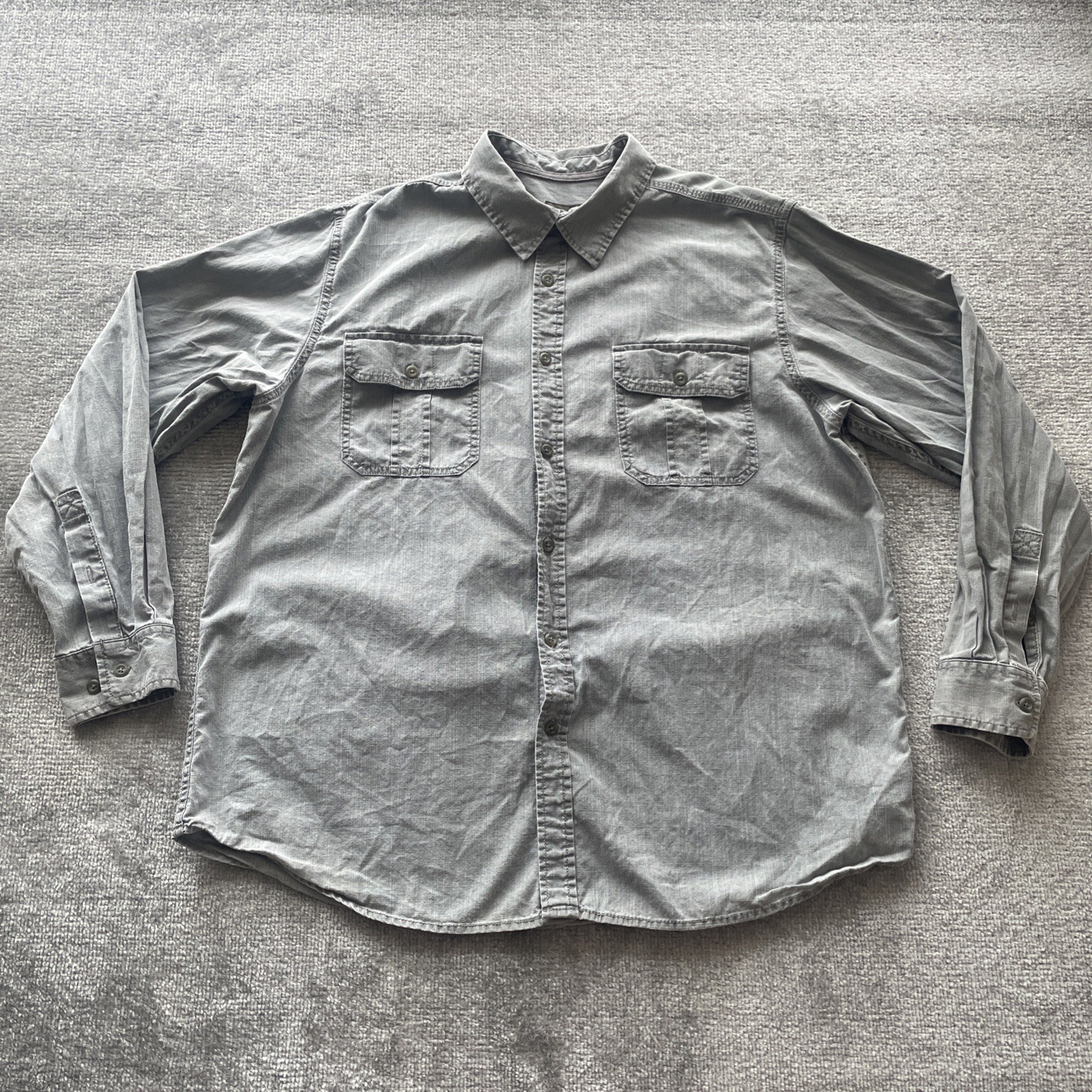 Northwest Territory Mens XL Work Shirt Gray Button Up Long Sleeve Utility