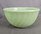Fire King Vintage Jadeite Green Swirl Oven Ware Bowl 8" Diameter 4" Tall