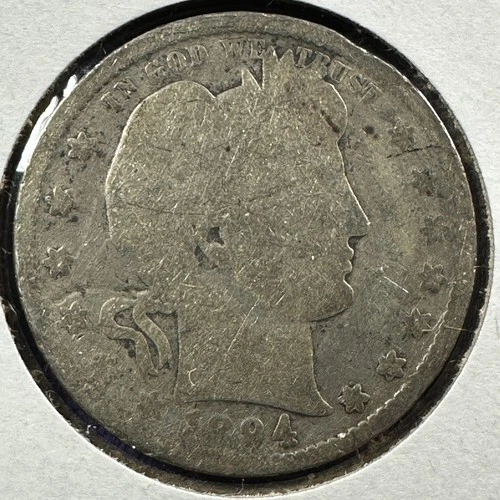 1894 25C Barber Quarter, Contains 0.1808oz of SILVER (87373)