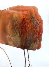 Abstract Mixed Media Painting on 11 X 15” Paper Contemporary