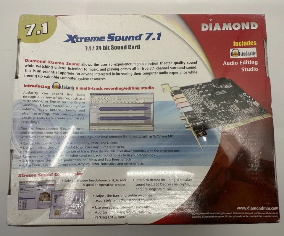 Diamond Xtreme Sound 7.1 24 Bit Sound Card Brand New Sealed - Free Shipping - Image 2 of 4