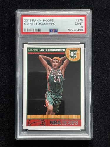 2013-14 Panini NBA Hoops Giannis Antetokounmpo Rookie RC PSA 9 MINT