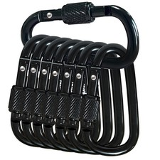 8 Pack D-Shape Carabiner Clasp with Screw Gate, 2.2 Inch Mini Keychain Clip